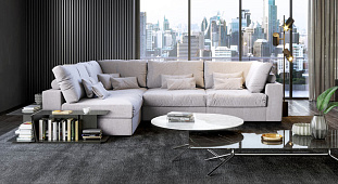 Бежевый диван в интерьере-10, Диван Элизиум для гостиной